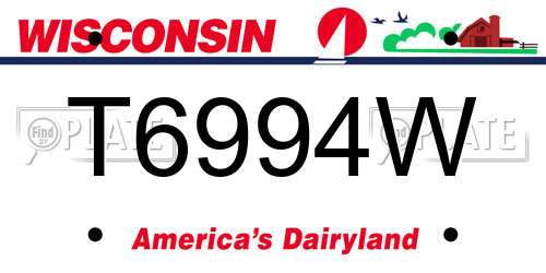 T6994W Wisconsin License Plate