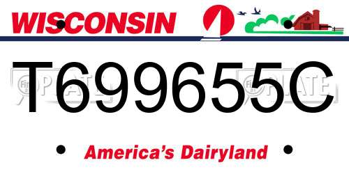 T699655C Wisconsin License Plate