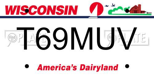 T69MUV Wisconsin License Plate