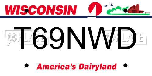 T69NWD Wisconsin License Plate