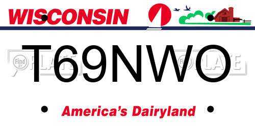 T69NWO Wisconsin License Plate