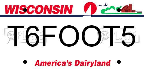 T6FOOT5 Wisconsin License Plate