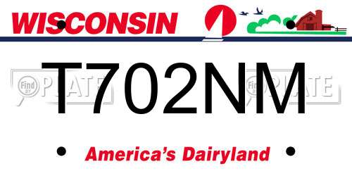 T702NM Wisconsin License Plate
