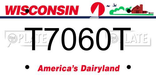 T7060T Wisconsin License Plate