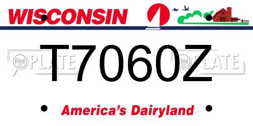 T7060Z Wisconsin License Plate
