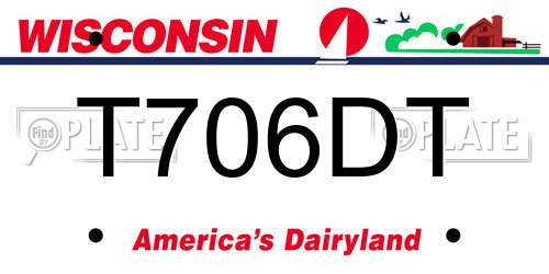 T706DT Wisconsin License Plate