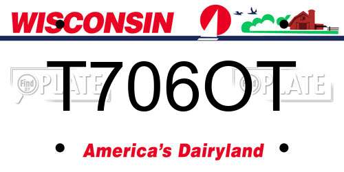 T706OT Wisconsin License Plate