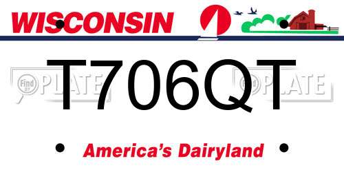 T706QT Wisconsin License Plate