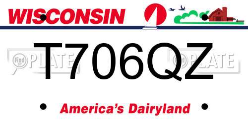 T706QZ Wisconsin License Plate