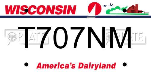 T707NM Wisconsin License Plate