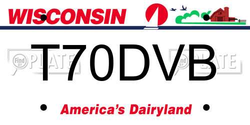 T70DVB Wisconsin License Plate