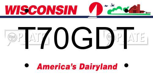T70GDT Wisconsin License Plate