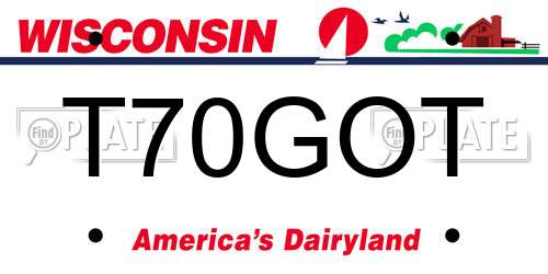 T70GOT Wisconsin License Plate