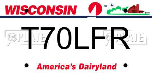 T70LFR Wisconsin License Plate