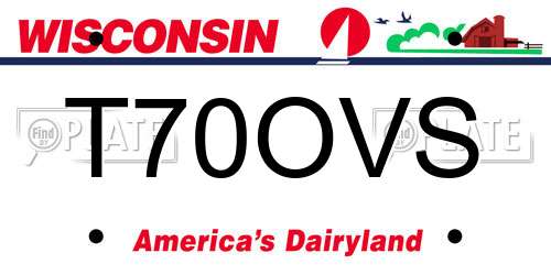 T70OVS Wisconsin License Plate