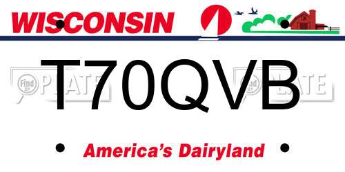 T70QVB Wisconsin License Plate
