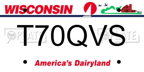 T70QVS Wisconsin License Plate