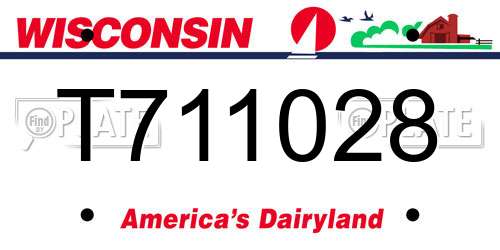 T711028 Wisconsin License Plate