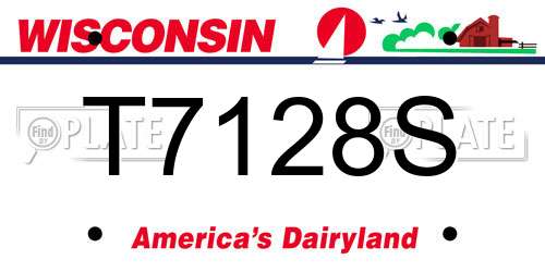 T7128S Wisconsin License Plate