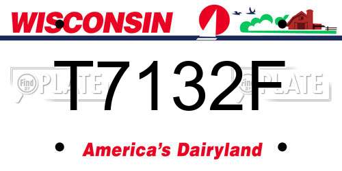 T7132F Wisconsin License Plate