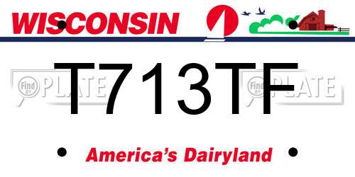 T713TF Wisconsin License Plate