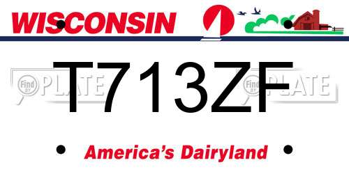 T713ZF Wisconsin License Plate