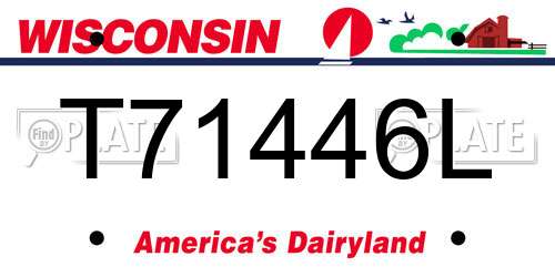 T71446L Wisconsin License Plate