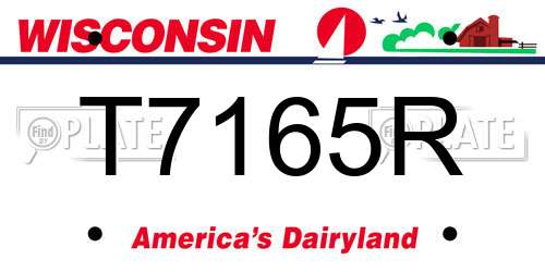 T7165R Wisconsin License Plate