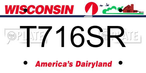 T716SR Wisconsin License Plate