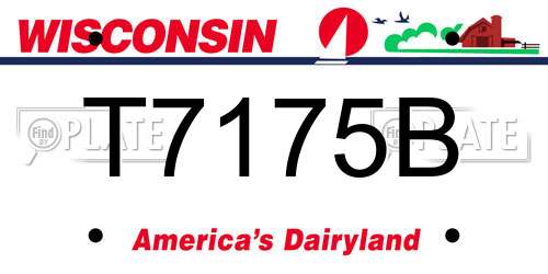 T7175B Wisconsin License Plate