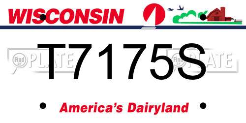 T7175S Wisconsin License Plate