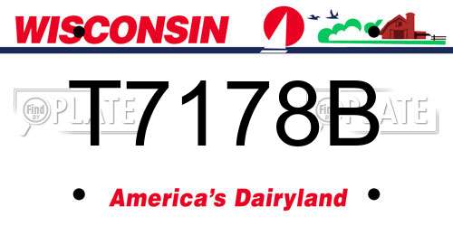 T7178B Wisconsin License Plate