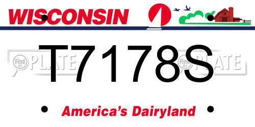T7178S Wisconsin License Plate