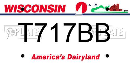 T717BB Wisconsin License Plate