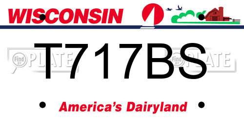 T717BS Wisconsin License Plate