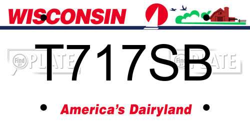 T717SB Wisconsin License Plate
