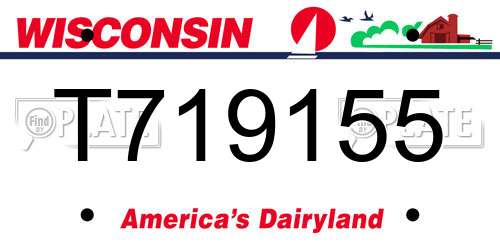 T719155 Wisconsin License Plate