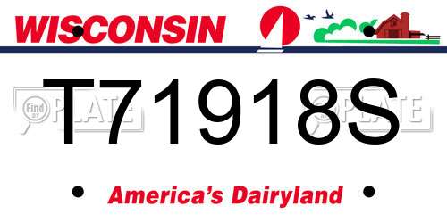 T71918S Wisconsin License Plate