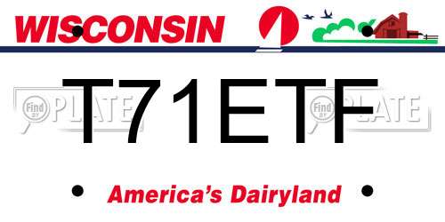 T71ETF Wisconsin License Plate