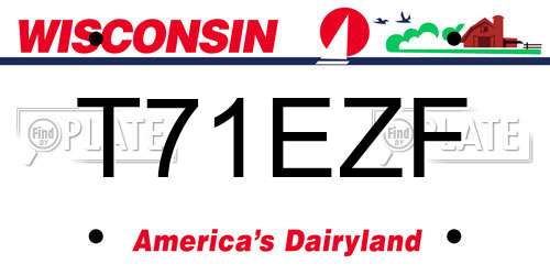 T71EZF Wisconsin License Plate