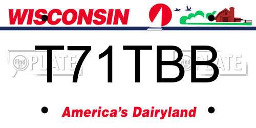 T71TBB Wisconsin License Plate