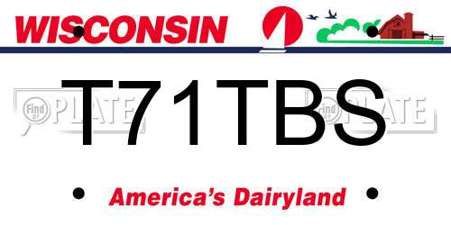 T71TBS Wisconsin License Plate