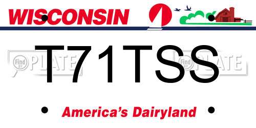 T71TSS Wisconsin License Plate