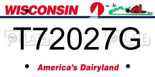T72027G Wisconsin License Plate