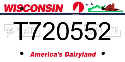 T720552 Wisconsin License Plate