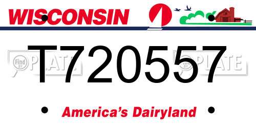 T720557 Wisconsin License Plate