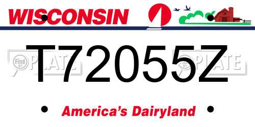 T72055Z Wisconsin License Plate