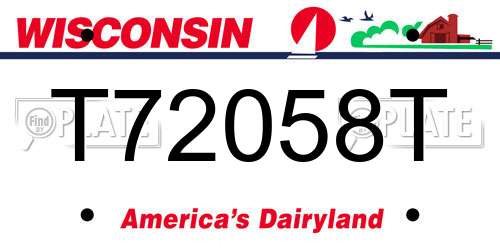 T72058T Wisconsin License Plate