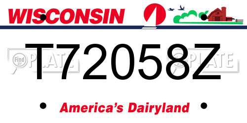 T72058Z Wisconsin License Plate