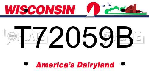 T72059B Wisconsin License Plate